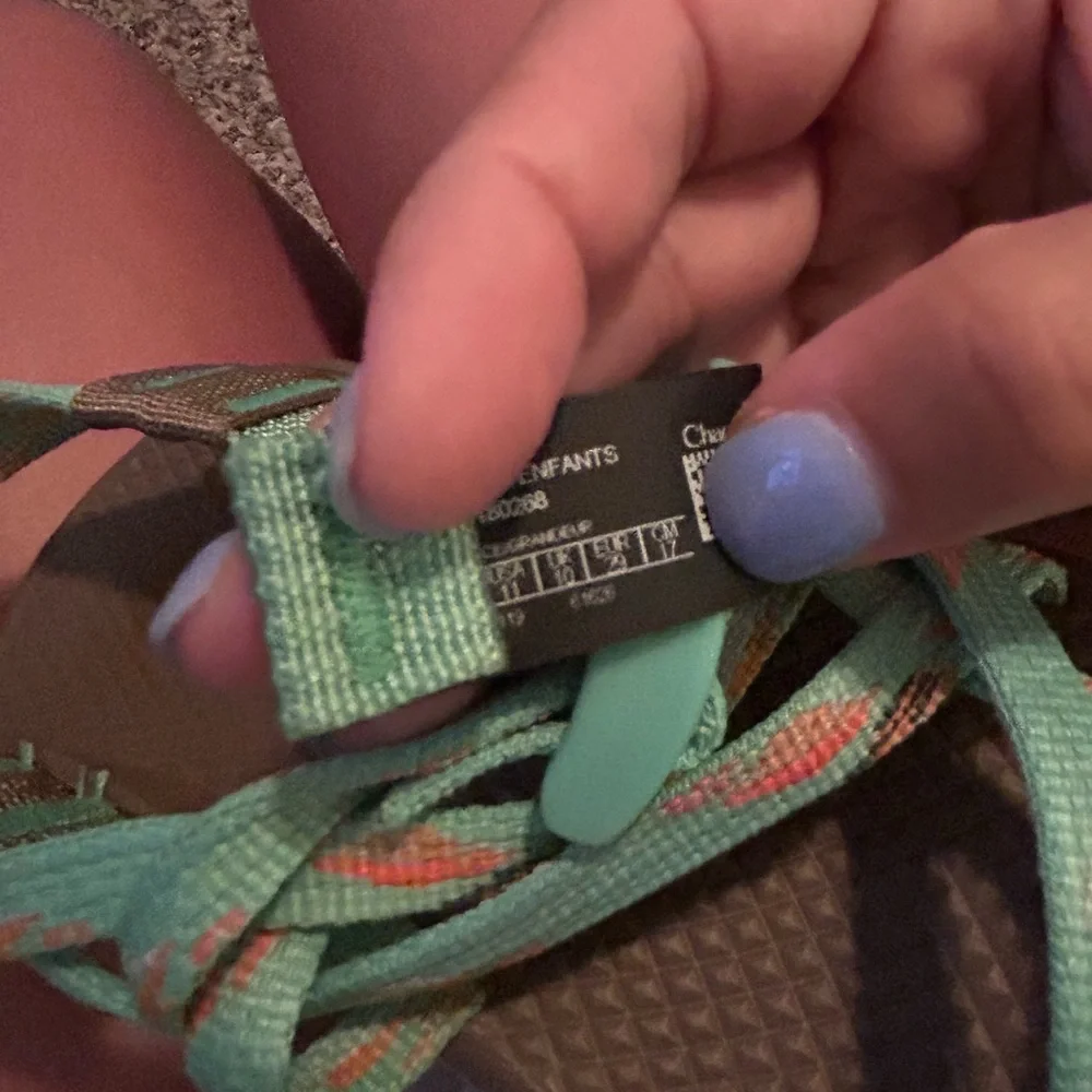 Chaco Kids Teal and Orange Strappy Sandals